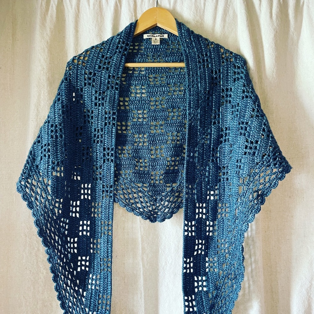 Misha & Puff crochet lattice shawl
